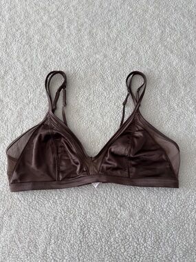 aerie Chocolate Brown Sheer Triangle Bralette